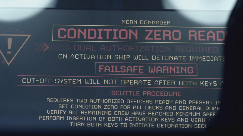 The Expanse self-destruct screen.